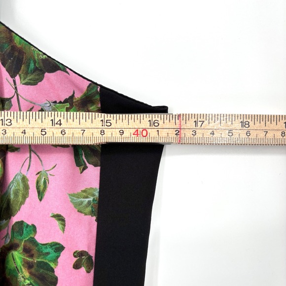 Clover Canyon Floral Jumpsuit Sz M Black Pink Green Patchwork Strappy Tie Front - Picture 11 of 14